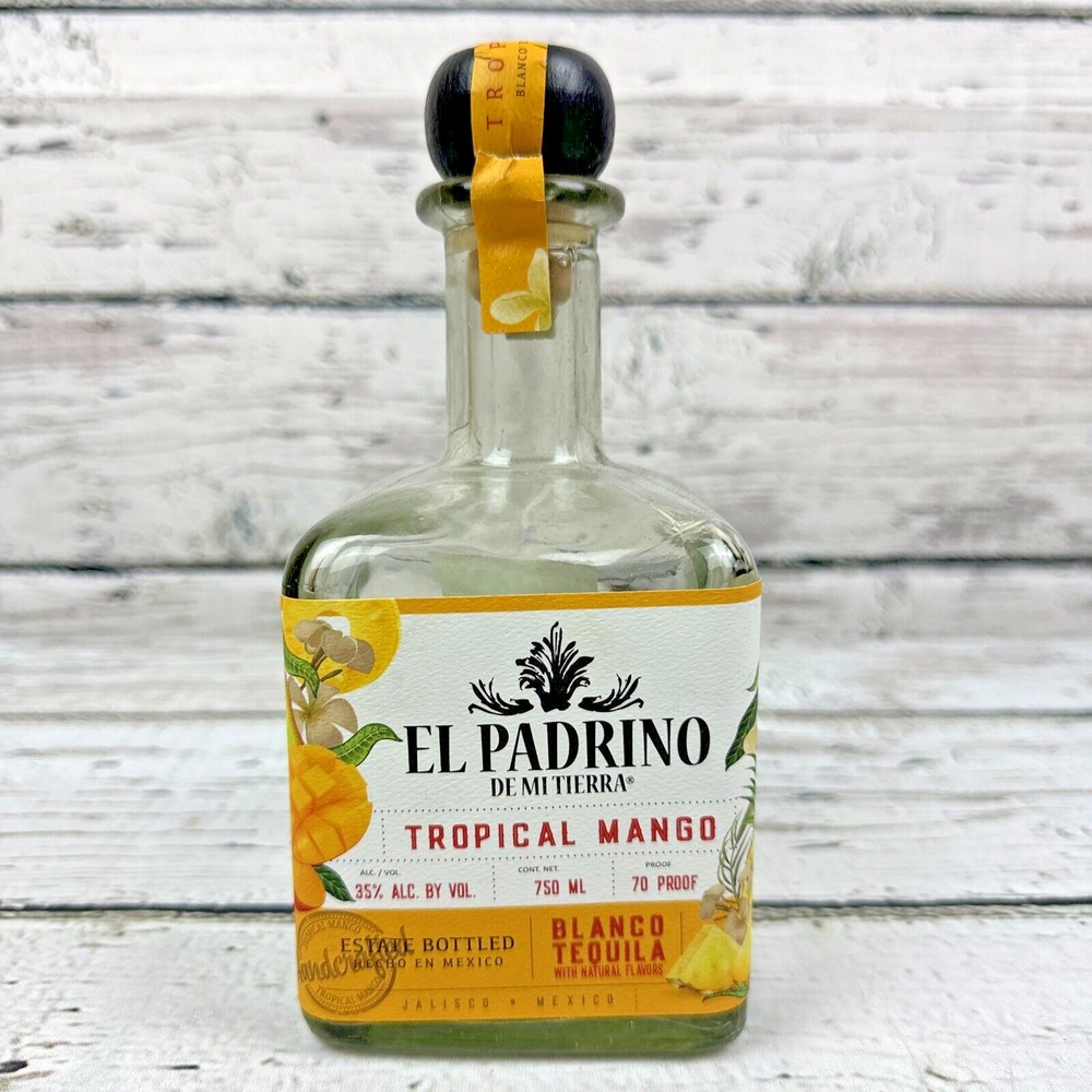 El‎ Padrino De Mi Tierra Tropical Mango Blanco Tequila 750 ML Bottle EMPTY